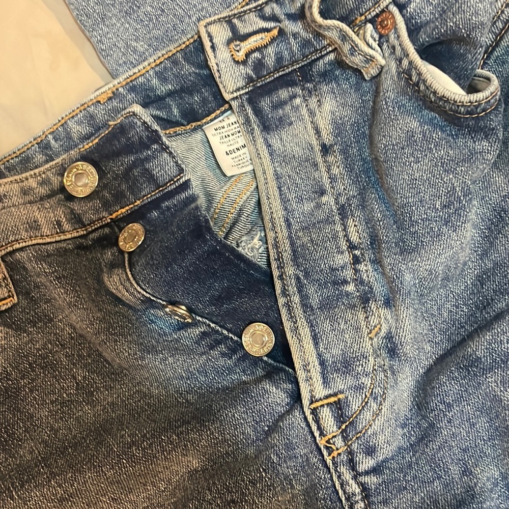 HM dark denim mom jean
